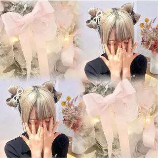 セミロング ヘアアレンジ Rio🎀ブリーチ なし透明感♡顔周り♡のヘアスタイル
