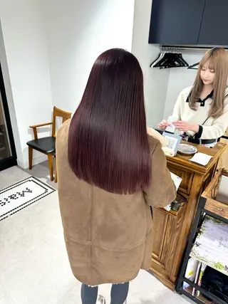 ロング カラー パーマ ヘアアレンジ メンズ キッズ レイヤーカット 🌿透け感カラーのヘアスタイル