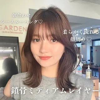 ミディアム カラー 内野 龍海 / レイヤーカットのヘアスタイル