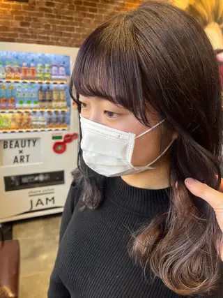 ミディアム カラー パーマ ヘアアレンジ メンズ キッズ ネイル マツエク・マツパ アイブロウ 久木原 ゆりのヘアスタイル