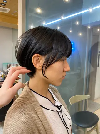 ショート カラー レイヤーボブ縮毛矯正 韓国RINAのヘアスタイル