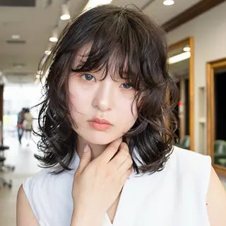 ミディアム パーマ ボブ特化美容師/ ボブパーマ/ミツイのヘアスタイル