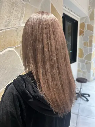セミロング カラー 峯崎響乃 ツヤ髪透明感カラーのヘアスタイル