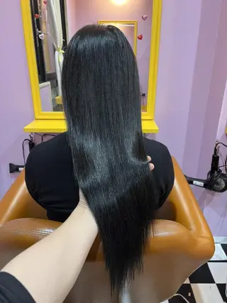 ロング NON ちび編み・シールのヘアスタイル