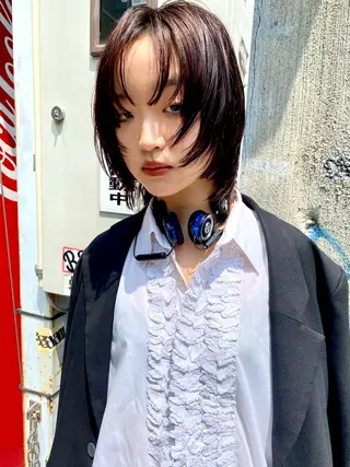 ミディアム レイヤーカット/ パーマ/鎌田実奈歩のヘアスタイル