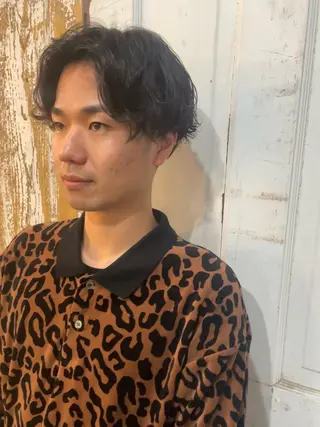 ミディアム パーマ メンズ 高評価/パーマ平塚 章悟【tetsu】のヘアスタイル
