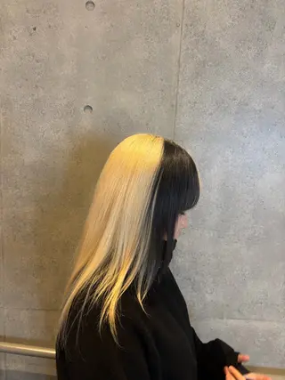 ロング 韓国風/艶髪/縮毛/ ストレート/もえかのヘアスタイル