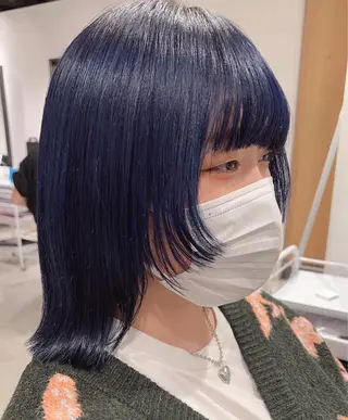 ミディアム カラー スキバサミを使わない カット🌼唯🌼のヘアスタイル