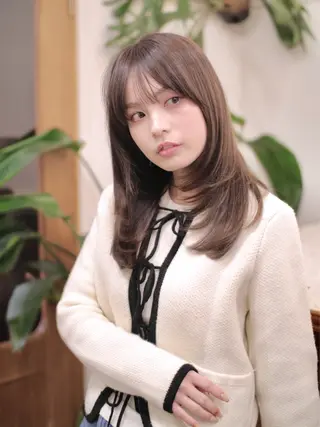 セミロング カラー 木村陸弥 似合わせ 透明感カラー🌿のヘアスタイル