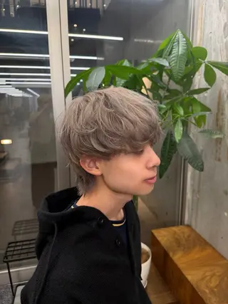 ショート カラー メンズ ハイトーン×デザイン 似合わせ/Yoheiのヘアスタイル