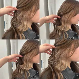 セミロング カラー 江坂トレンド韓国風 髪質改善shinoのヘアスタイル