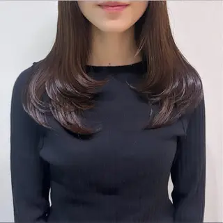 セミロング カラー ヘアアレンジ 🇰🇷韓国スタイル レイヤー/ayanaのヘアスタイル