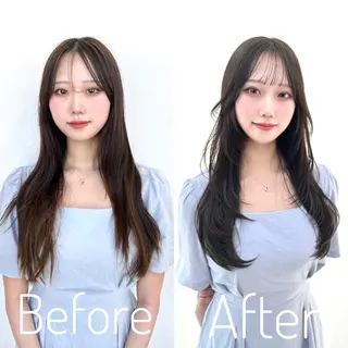 ロング カラー 🇰🇷韓国風くびれ ヘア🇰🇷中村優大のヘアスタイル