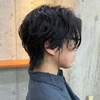ショート パーマ メンズ センターパート/ニ ュアンスパーマのヘアスタイル