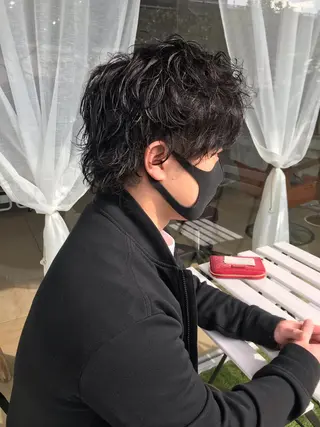 ショート パーマ メンズ ニュアンスパーマ/ レイヤー/茶屋町のヘアスタイル