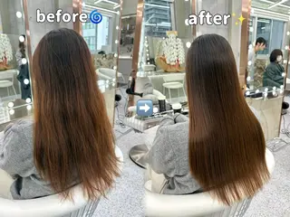 ロング 大宮🤍縮毛矯正 レイヤー🪽なるのヘアスタイル