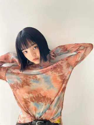 ミディアム パーマ カラー CEINE PATHのヘアスタイル