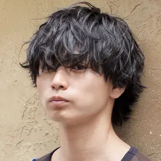 ショート パーマ メンズ 中崎町メンズパーマ/ シャドウ/山下拓実のヘアスタイル