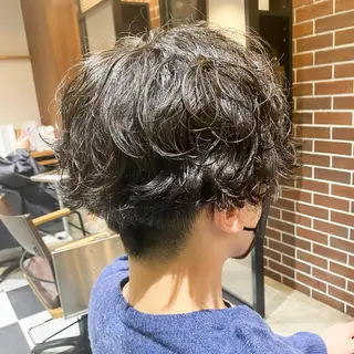 ミディアム パーマ メンズ ハッシュカット/艶感 カラー/ユウキ✨のヘアスタイル