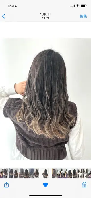 セミロング カラー ヘアアレンジ 🦄インナーカラー 🦄貫井彩花のヘアスタイル