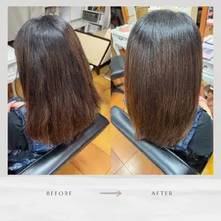 ミディアム あや🍀
大人艶カラ ー・縮毛矯正のヘアスタイル
