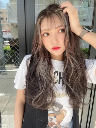 ロング カラー レイヤー/顔まわり 縮毛矯正/月城宏清のヘアスタイル