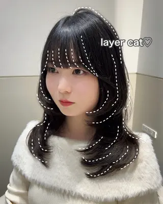 セミロング 🩷韓国ヘア/ヨシン モリ🩷Maikaのヘアスタイル
