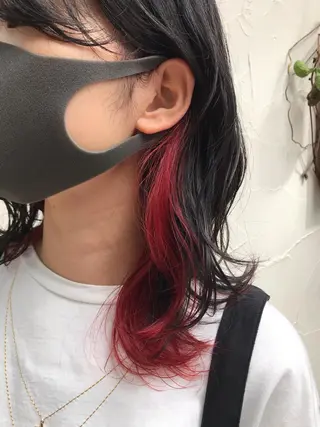 セミロング カラー 三代 ゆりあのヘアスタイル
