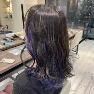 ミディアム カラー デザインカラー、艶髪 大塚　耕平のヘアスタイル