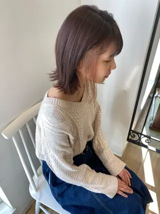 ミディアム カラー 杉原 まゆこのヘアスタイル
