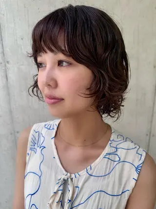 ミディアム パーマ 似合わせレイヤー/ パーマヘア/高倉のヘアスタイル