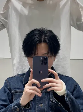 ショート メンズ フェザー/韓国ヘア/ メンズパーマ〜悠輔〜のヘアスタイル