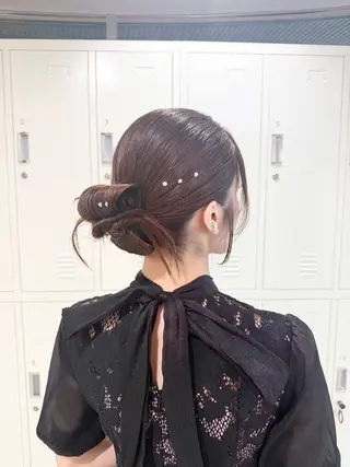 セミロング ヘアアレンジ オタク美容師☃️🩵 ヘアアレンジ/暗髪のヘアスタイル