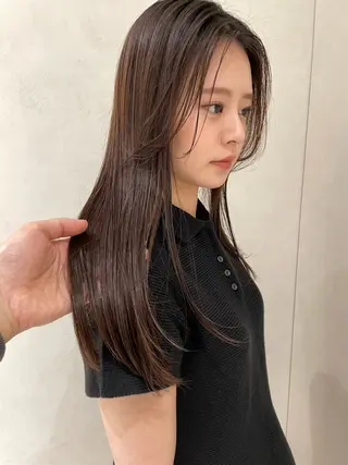 セミロング パーマ 透明感カラー＊ レイヤー/清水大地のヘアスタイル