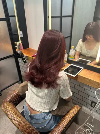 ロング カラー 暖色カラー🤎Red Neo meiのヘアスタイル