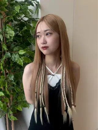 ロング 暖色カラー❤️横浜 エクステらん🦖のヘアスタイル