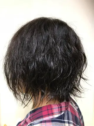 ミディアム カラー パーマ 横田 尚登のヘアスタイル
