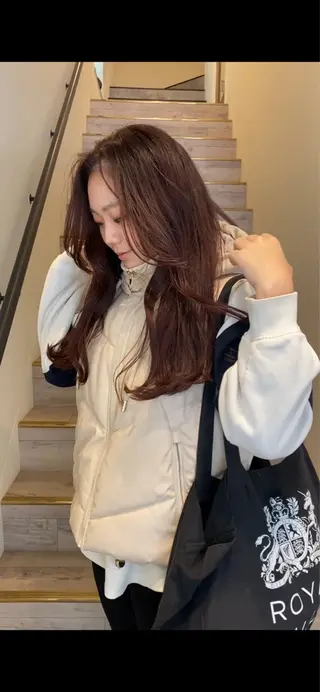 ロング カラー 落合希 Olivebeigeのヘアスタイル