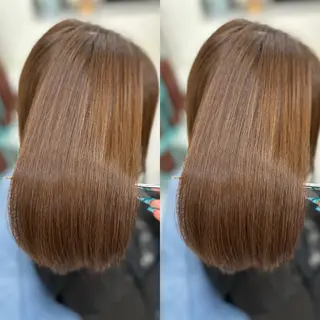 セミロング 縮毛矯正×ボブ💎 髪質改善/木下のヘアスタイル