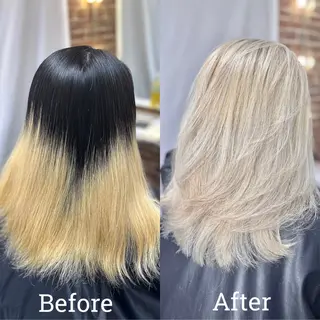 ミディアム カラー レイヤー/ブリーチ HIKARU ♡のヘアスタイル