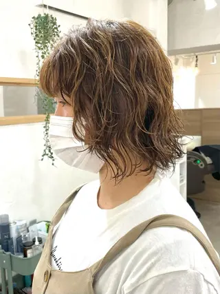 ミディアム パーマ 銀座No.1髪質改善 縮毛矯正/本木のヘアスタイル