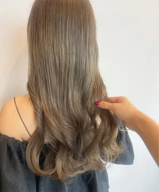 ロング カラー パーマ ヘアアレンジ メンズ 透明感カラー/ 新潟万代/池野里衣のヘアスタイル