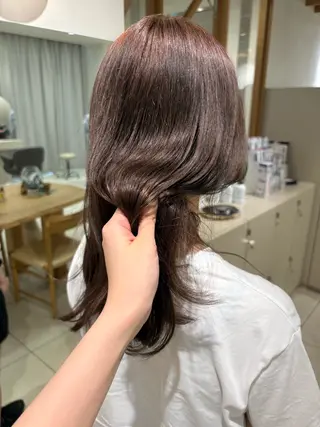 セミロング カラー 似合わせカットカラー りおなのヘアスタイル