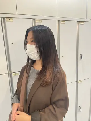 ロング カラー ICHIRI" 艶カラー/縮毛矯正のヘアスタイル