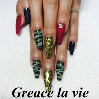 ロング カラー キッズ ネイル マツエク・マツパ Greace  la vieのネイルデザイン