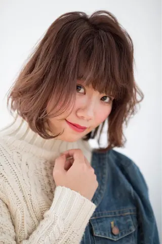 ミディアム パーマ 高橋恵🌈生え癖改善 ウルフ/レイヤーのヘアスタイル