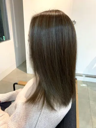 セミロング カラー 船津武俊 フナツタケトシのヘアスタイル