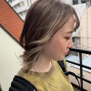ミディアム カラー パーマ ヘアアレンジ メンズ ネイル マツエク・マツパ キッズ カラー特化サロン Eir心斎橋のヘアスタイル