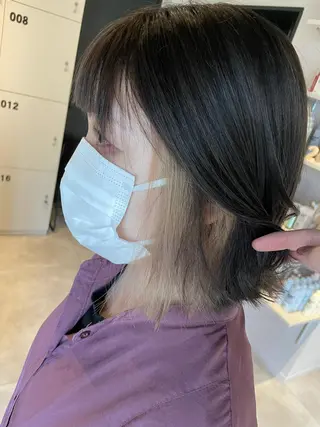 ミディアム カラー レイヤー×髪質改善 ×透明感/杉田 圭のヘアスタイル