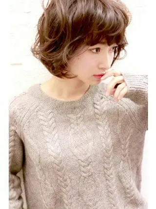 ミディアム パーマ カラー takk design labのヘアスタイル